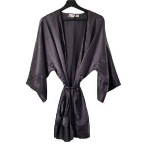 Vintage Victoria's Secret Gold Label Gray Robe One Size